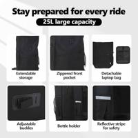 VidaXL Fietstas zwart 33 x 16 x 60 cm polyester - thumbnail