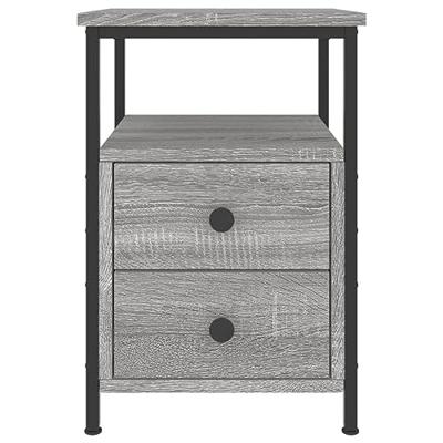 Nachtkastjes 2 st 34x35,5x50 cm bewerkt hout grijs sonoma eiken