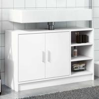 Wastafelkast 90x29x55 cm bewerkt hout wit - thumbnail