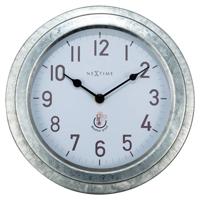 Weerbestendige buitenwandklok - 22 cm - metaal - gegalvaniseerd - klaproos - thumbnail