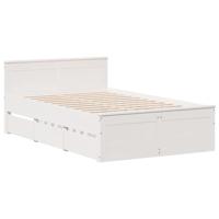 Bedframe zonder matras met hoofdbord grenenhout wit 120x200 cm - thumbnail