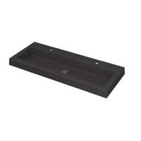 INK Dock Wastafel Quartz met 2 Kraangaten - 1000x400x60 mm - Quartz Zwart - thumbnail