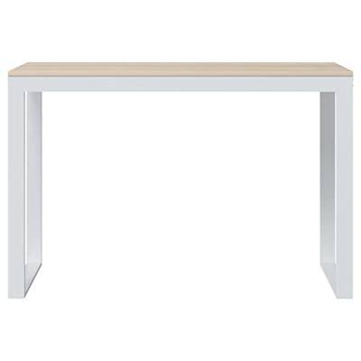 Computerbureau 110x60x73 cm spaanplaat wit en eikenkleurig