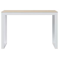 Computerbureau 110x60x73 cm spaanplaat wit en eikenkleurig - thumbnail
