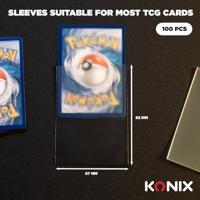 Kaarthoezen - KONIX - Standaardhoezen - 100 vakken - Magic The Gathering, Pokémon-compatibel - Transparant - thumbnail