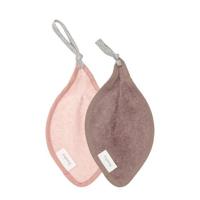 Koeka Dijon Organic speendoekje - set van 2 plum/shadow pink - thumbnail