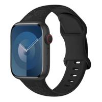 By Qubix - Siliconen bandje Rozen Print - Zwart - Compatible met Apple Watch 44mm / 45mm / 46mm / 49mm - Compatible Apple watch bandjes - thumbnail