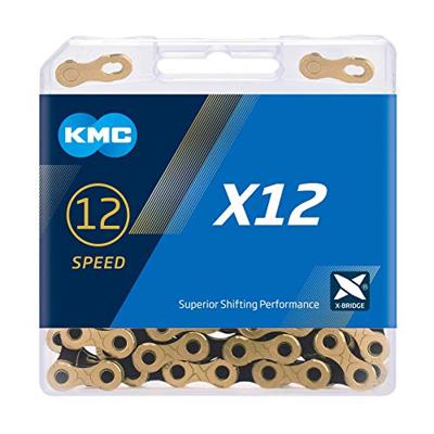 KMC fietsketting x12 ti-n goud/zwart 126 schakels - thumbnail