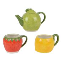 Decoris Theeset fruit dolomiet h24cm - thumbnail