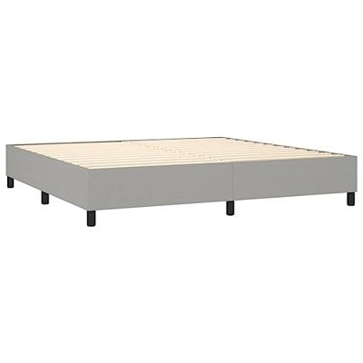 Boxspring met matras en LED stof lichtgrijs 200x200 cm
