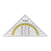 Quantore Geodriehoek westcott 140mm transparant - thumbnail