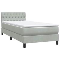 Boxspring met matras fluweel lichtgrijs 90x210 cm - thumbnail