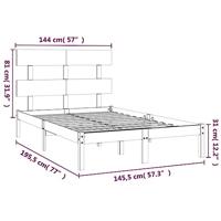 Bedframe massief hout 140x190 cm - thumbnail