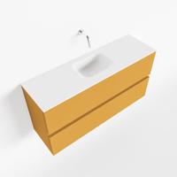 MONDIAZ ADA 100cm toiletmeubel ocher. LEX wastafel talc midden zonder kraangat - thumbnail