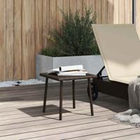 Tuin salontafel rechthoekig 40x40x37 cm poly rattan bruin - thumbnail