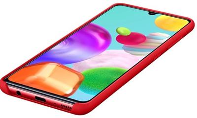 Silicone Cover EF-PA415 - Achterzijde behuizing voor mobiele telefoon - silicone - rood - voor Galaxy A41