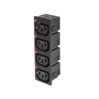 ACT STF074 C13 IEC Lock Net Entree (4x uitgang) | Zwart - thumbnail