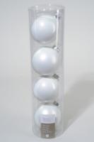 4 kerstballen winterwit emaille 100 mm KSD - Ksd - thumbnail