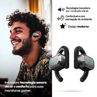 Edifier Hecate by AIR2 Open Ear Stereo Gaming Oordopjes met geïntegreerde ruisonderdrukkende microfoon en RGB-effecten, zwart - thumbnail