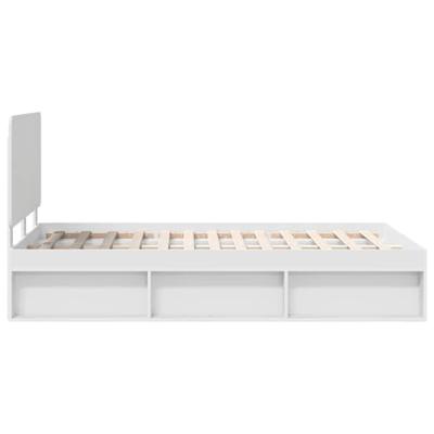 Bedframe met hoofdeinde Wit 120 x 190 cm Massief grenenhout