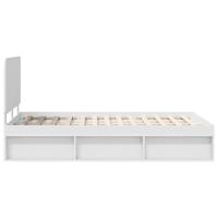 Bedframe met hoofdeinde Wit 120 x 190 cm Massief grenenhout - thumbnail