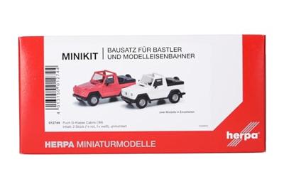 Herpa 012744 H0 Auto Puch G-klasse (W460) Cabrio, wit en rood Herpa 012744 H0 Auto Puch G-klasse (W460) Cabrio, wit en rood