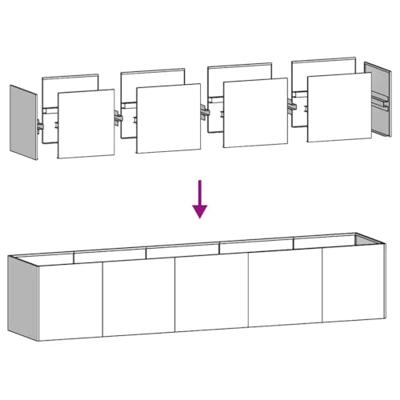 Plantenbak 200x40x40 cm koudgewalst staal olijfgroen