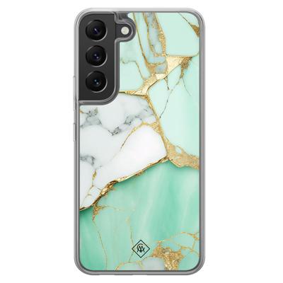 Samsung Galaxy S22 hybride hoesje - Marmer mintgroen