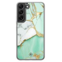Samsung Galaxy S22 hybride hoesje - Marmer mintgroen - thumbnail