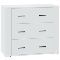 Dressoir 80x33x70 cm bewerkt hout wit - thumbnail