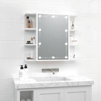 Spiegelkast met LED-verlichting 70x16,5x60 cm hoogglans wit - thumbnail