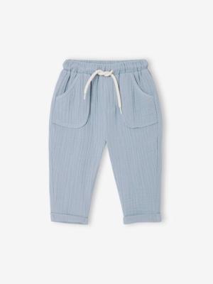 Babysweater van katoengaas grijsblauw