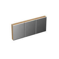 Spiegelkast Forzalaqua Uni 160x68.5x12.5 Cm 3 Deuren Tweezijdig Spiegel Eiken Smoke - thumbnail