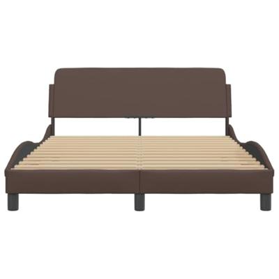 Bedframe met hoofdbord kunstleer bruin 140x200 cm Bedframe met hoofdbord kunstleer bruin 140x200 cm