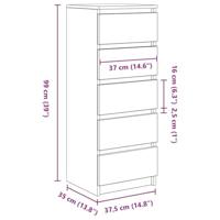 Dressoir met lades 37,5x35x99 cm spaanplaat zwart eikenkleurig - thumbnail