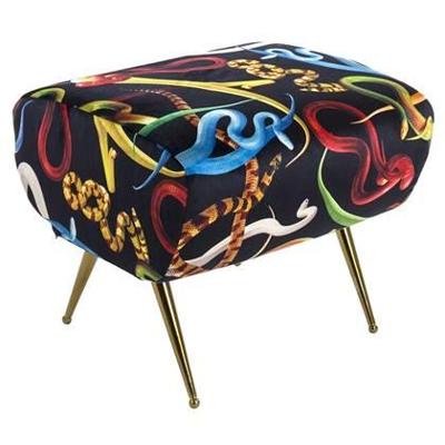 Seletti Toiletpaper Pouff with snakes decor