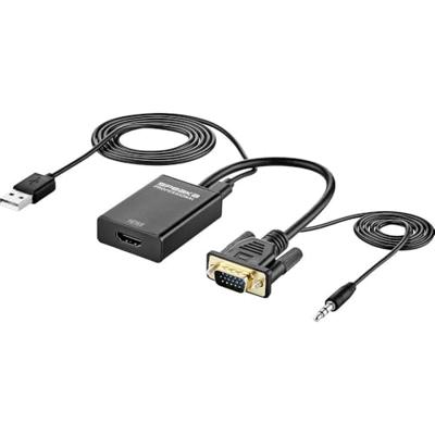 SpeaKa Professional AV Converter SP-12111624 [VGA, Jackplug - HDMI] 1920 x 1080 Pixel