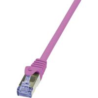 LogiLink CQ3029S RJ45 Netwerkkabel, patchkabel CAT 6A S/FTP 0.50 m Pink Vlambestendig, Snagless 1 stuk(s) - thumbnail