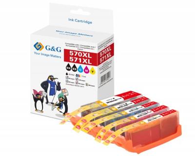 G&G Inktcartridge Compatibel Zwart, Zwart, Cyaan, Magenta, Geel NP5-C-0570XLBK GP-C570XLPGBK/571XLBKCMY-5P