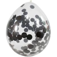 Confetti Ballonnen Zwart - 4 Stuks - thumbnail