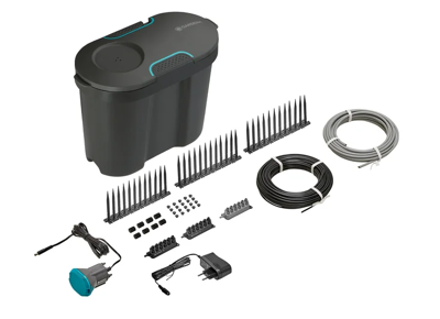GARDENA vakantie-bewateringset besproeiingscomputer (grijs, 13366-20, inclusief 10,5 l watertank)