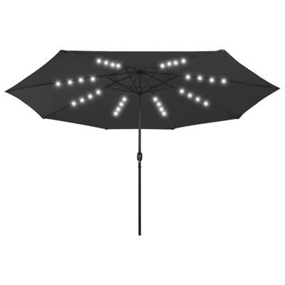 Parasol met LED-verlichting 400 cm zwart