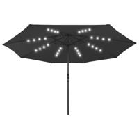 Parasol met LED-verlichting 400 cm zwart - thumbnail
