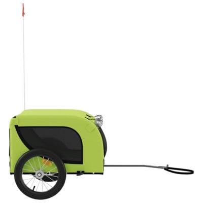 Hondenfietstrailer oxford stof en ijzer groen en zwart - thumbnail