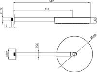 Ben Engraved hoofddouche met douche-arm Ø25cm chroom - thumbnail