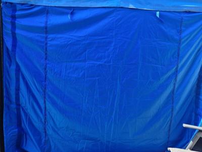 Zijwand Vouwtent Easy Up 2.5 mtr met deur rits kleur Blauw