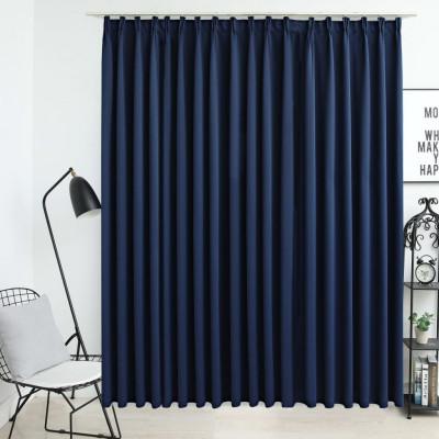 VidaXL Gordijn verduisterend met haken 290x245 cm blauw VidaXL Gordijn verduisterend met haken 290x245 cm blauw