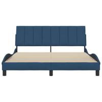 Bedframe zonder matras "Hanko" stof blauw 180x200 cm - thumbnail