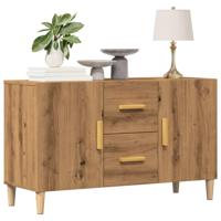 Dressoir 100x36x60 cm bewerkt hout artisanaal eikenkleurig - thumbnail
