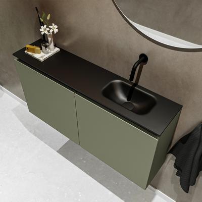 MONDIAZ TURE 100cm toiletmeubel army. EDEN wastafel urban rechts geen kraangat